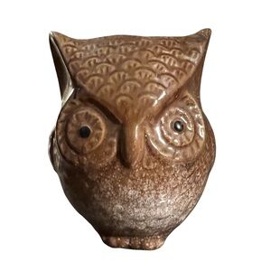 Brown Ceramic Owl Figurine